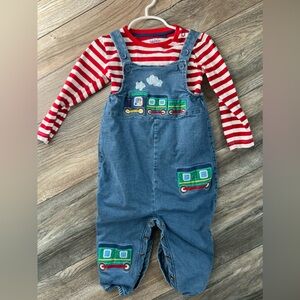Baby Boden Train Overalls
